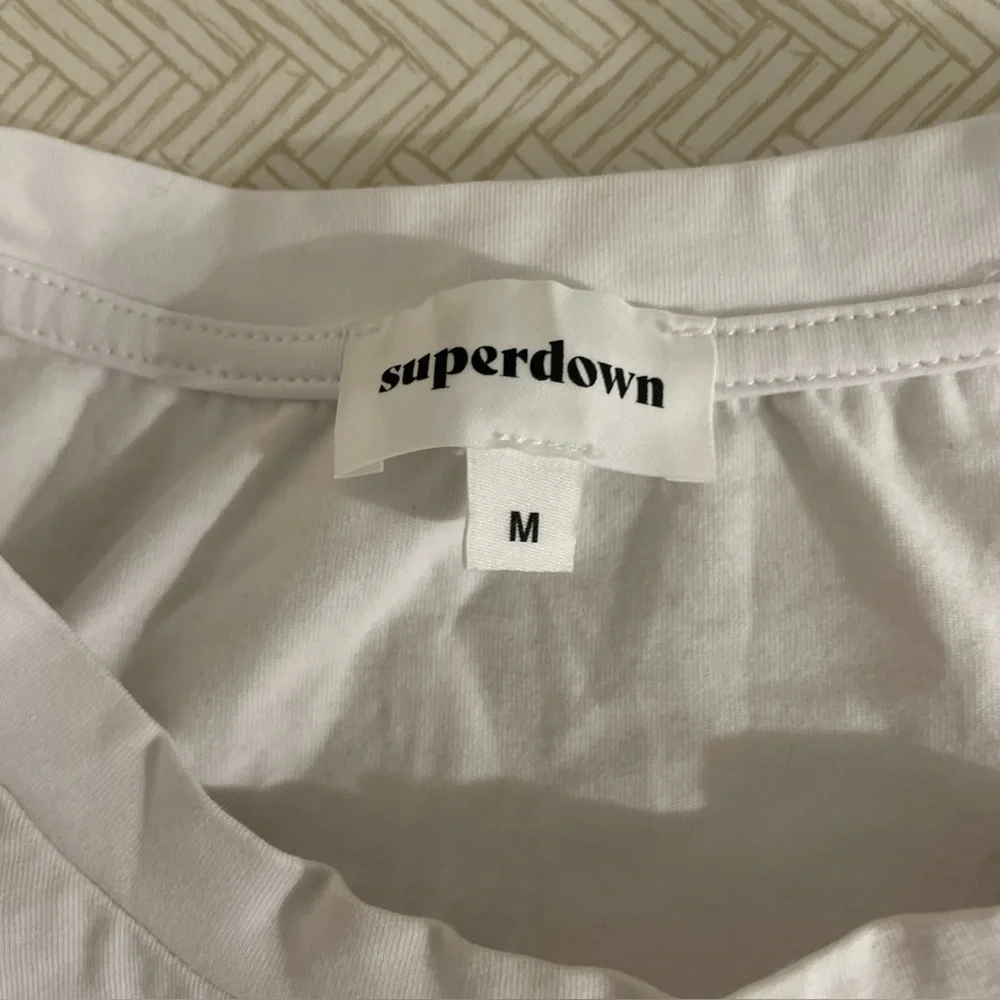 Superdown White “Spicy” Graphic Tank Top Chili Pepper Print Size Medium - Picture 3 of 5